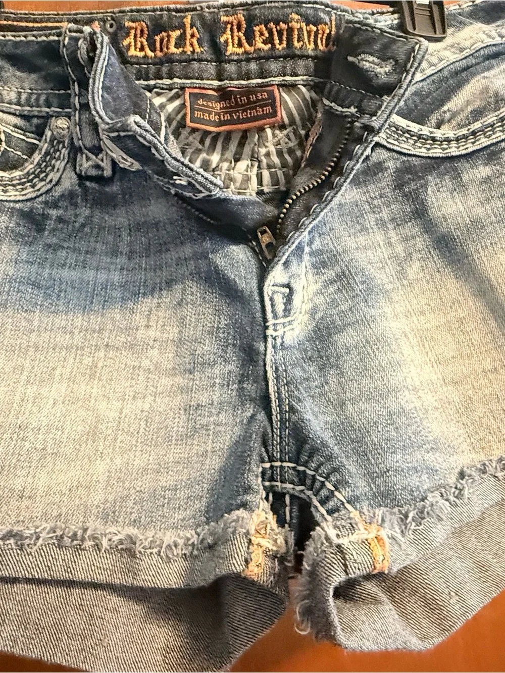 Rock Revival Light Blue Embellished Denim Shorts - Picture 5 of 7
